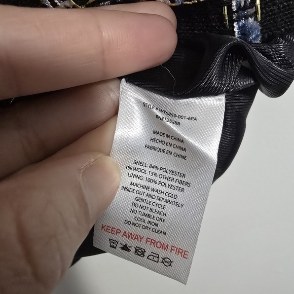 Jason Wu Tweed Mini Dress in Black Blue Gold Checkered windowpane 90s clueless - Picture 9 of 10